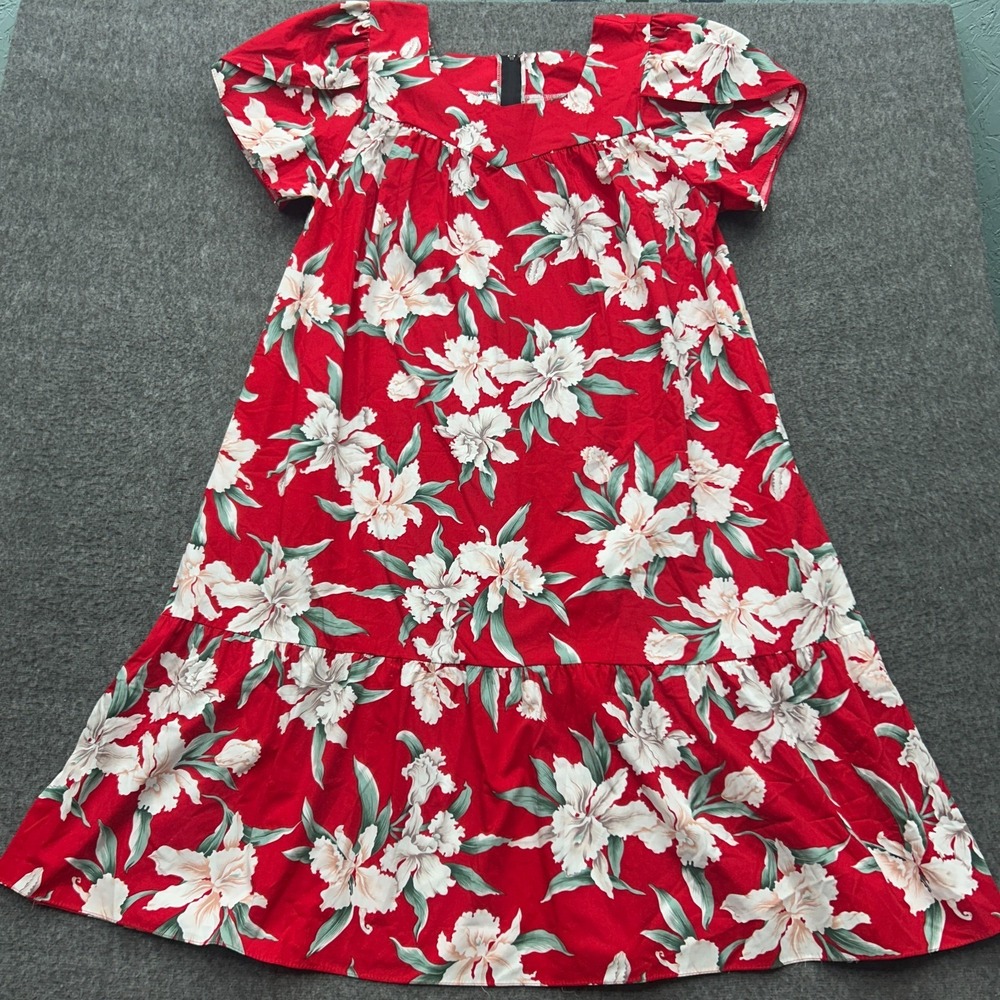 Royal Creations Hawaiian Dress XL Red Tropical Luau Resort Cruise Beach
